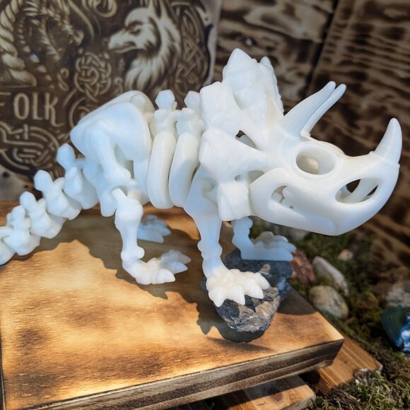 Skeleton Triceratops Flexible Articulated Fidget Toy Dinosaur Dino 3D Printed - Picture 10 of 11